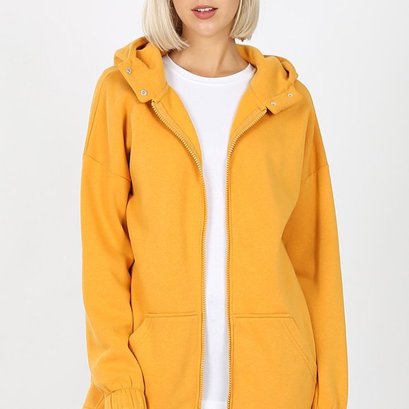 Zenana Hoodie Jacket Sweatshirt Two Way Zi… - Picture 2 of 6